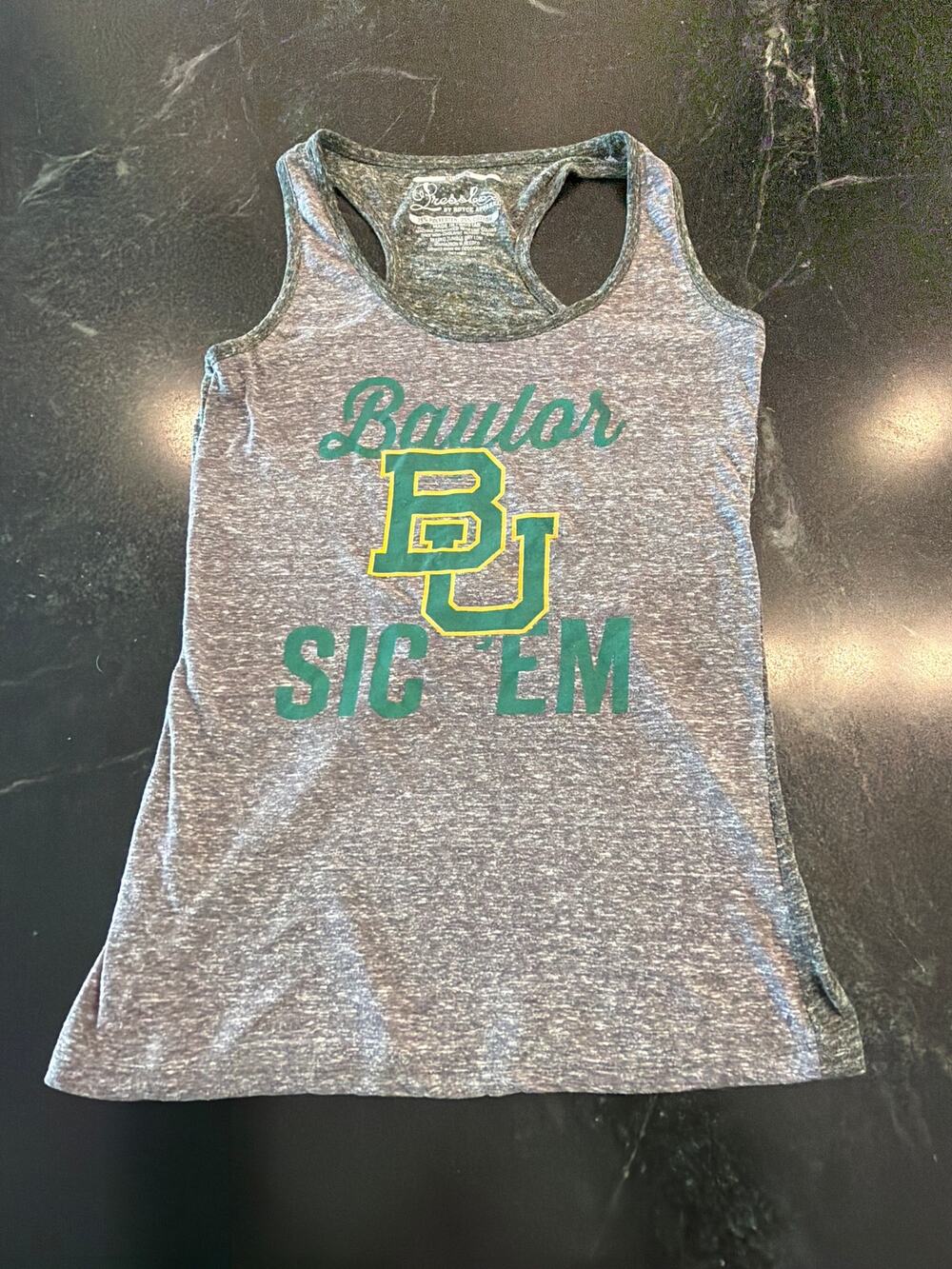 Baylor University Sic Em Racerback tank top Women's Med Gray